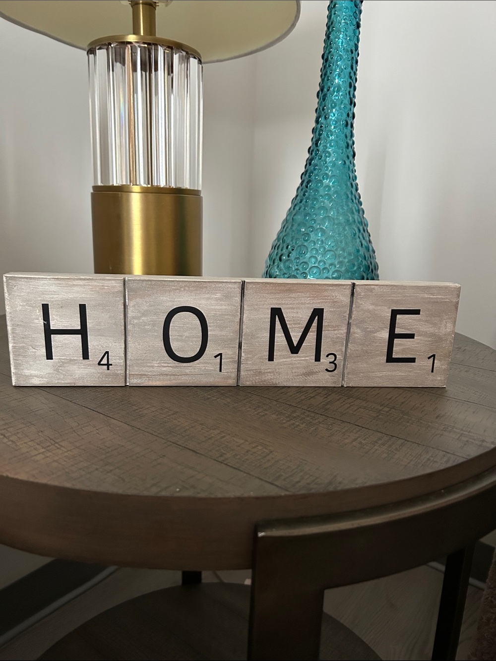 HOME Wooden Scrabble-Style Decorative Blocks - Cream Letters